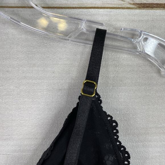 Dobreva Bralette Size M Black Lace Unlined No Wire Strappy Back Adjustable NWT - Picture 5 of 8